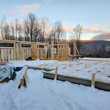 Custom built home under construction in Dorset, Vermont